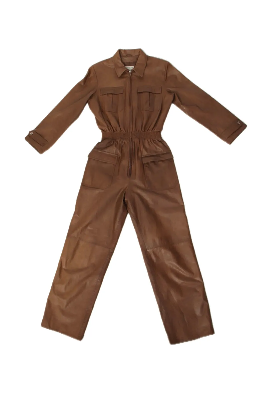 1990s Leather Zip-Up Jumpsuit