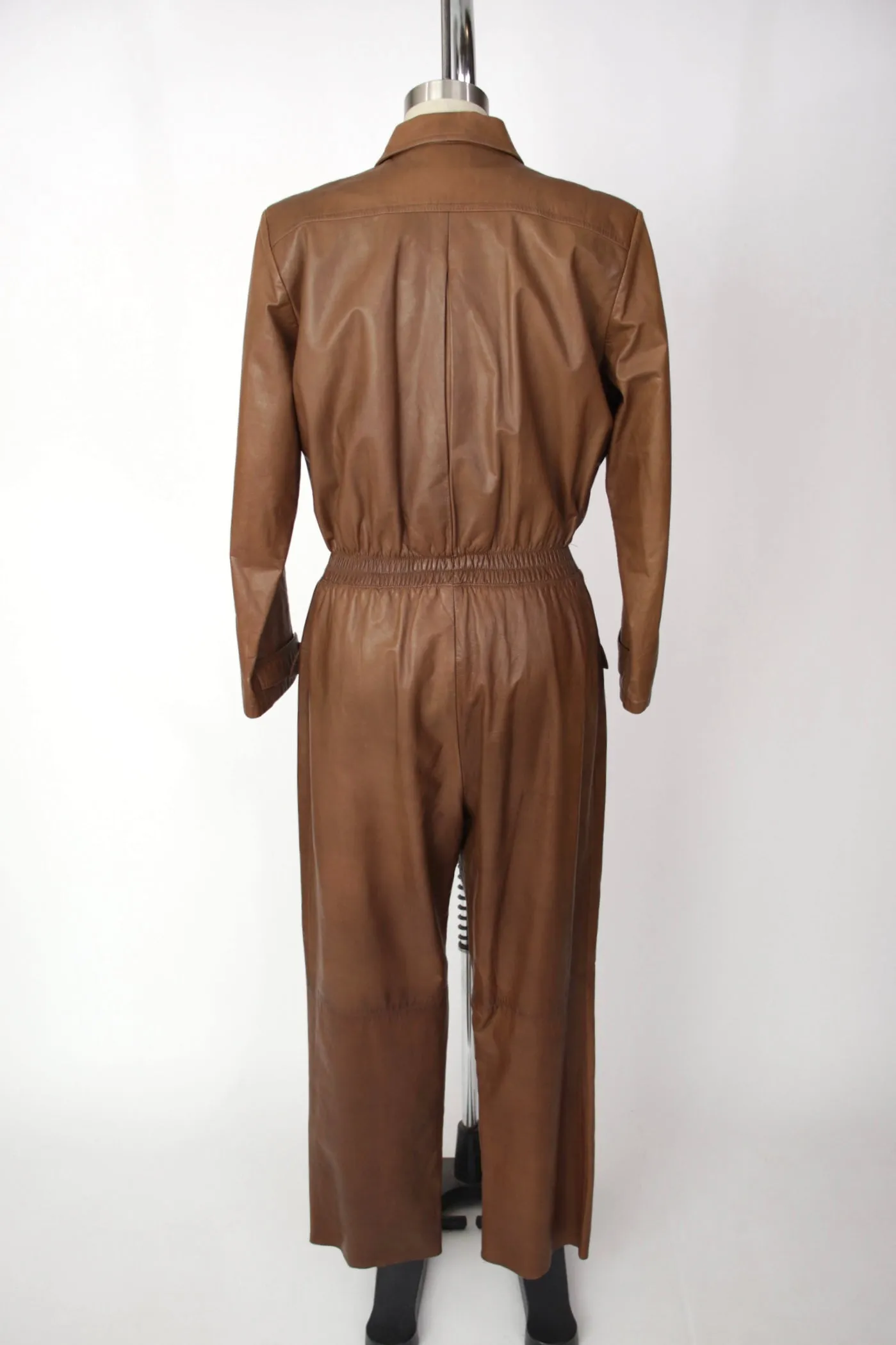 1990s Leather Zip-Up Jumpsuit