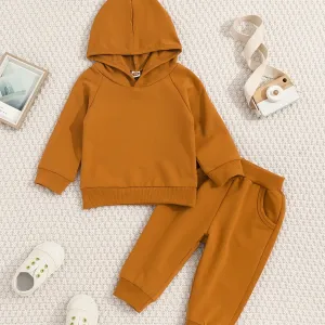 2PCS Toddler Boys Hoodie Sweatshirt & Pant Set