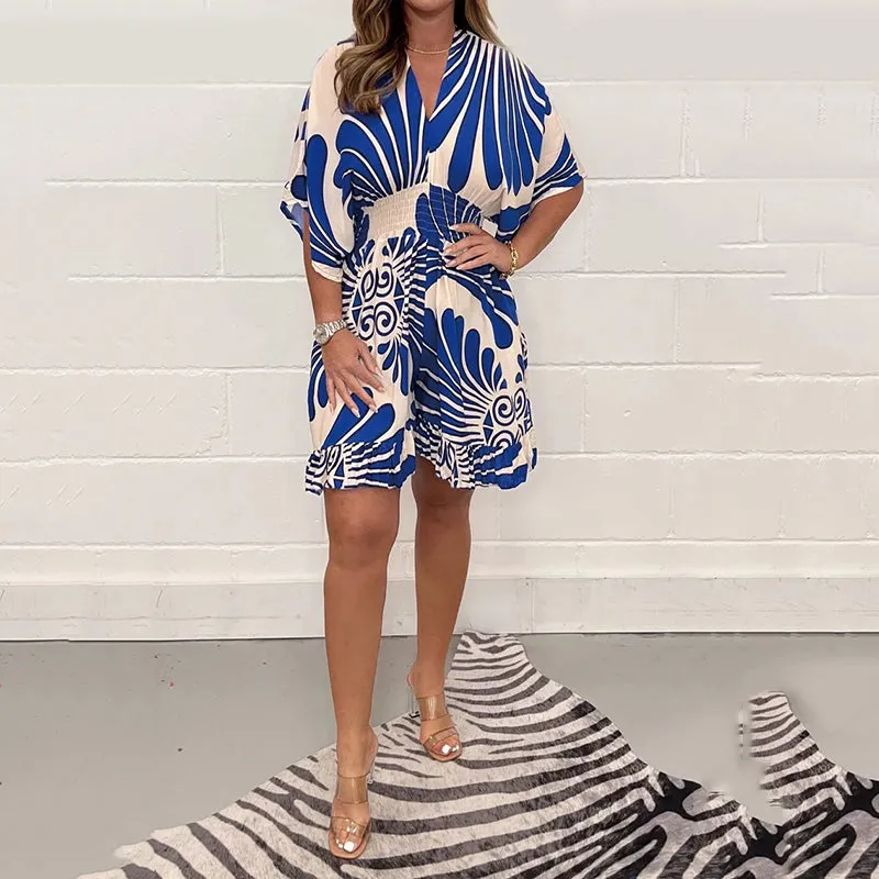 Anna | Sommer Jumpsuit mit grafischem Druck