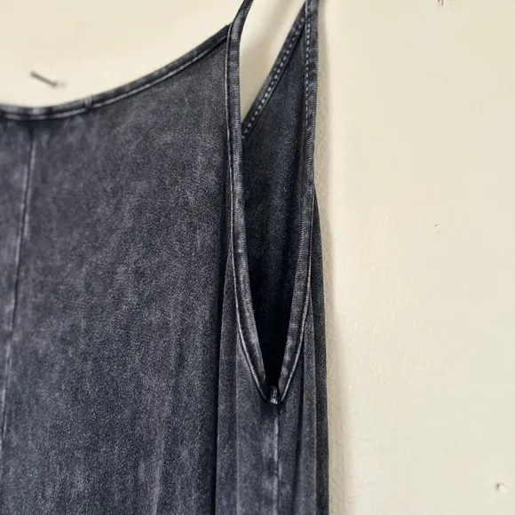 Annabelle charcoal gray V neck Maxi Dress with pockets size small