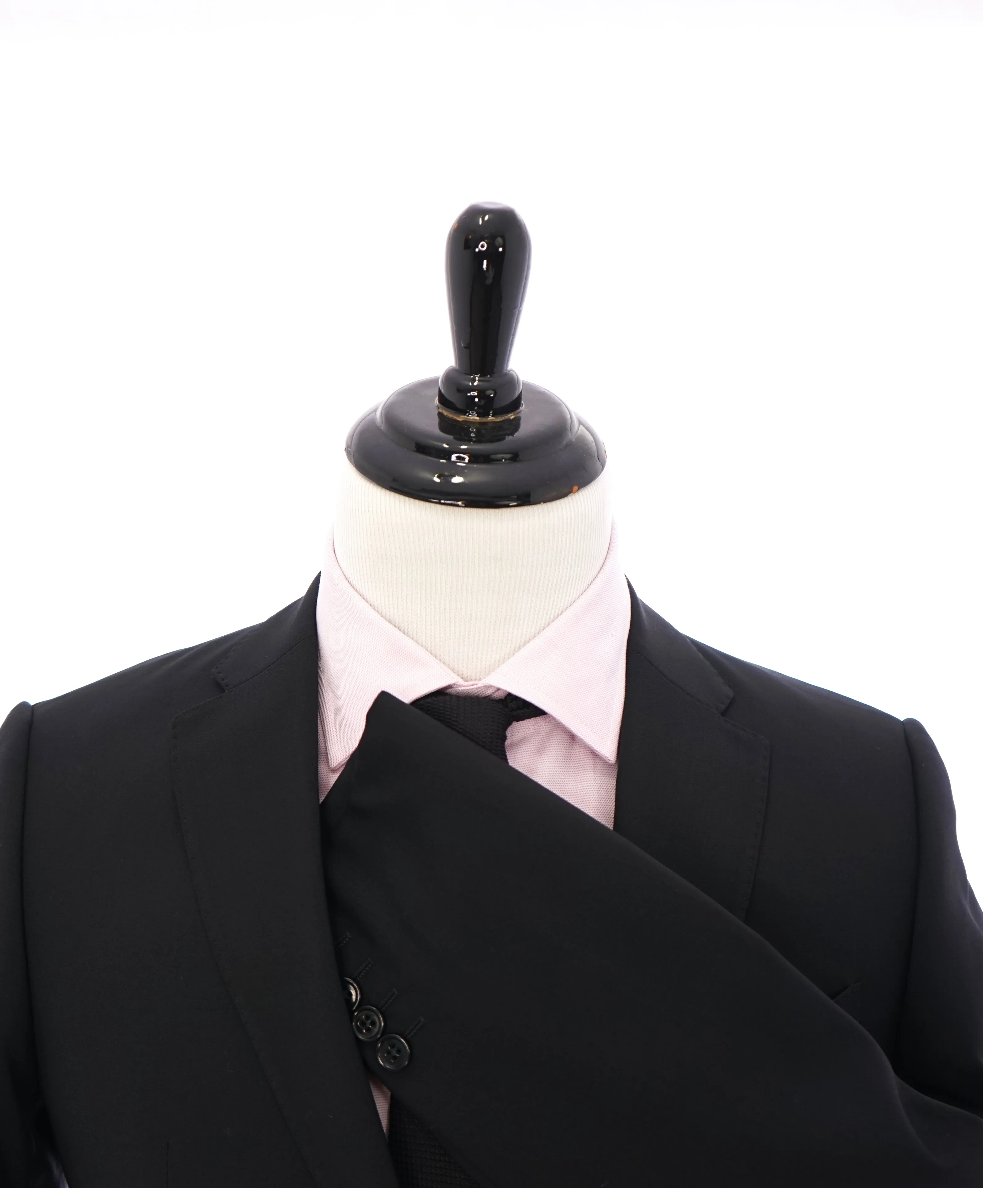 ARMANI COLLEZIONI - "M Line" Slim Modern Black Notch Lapel Suit - 40R