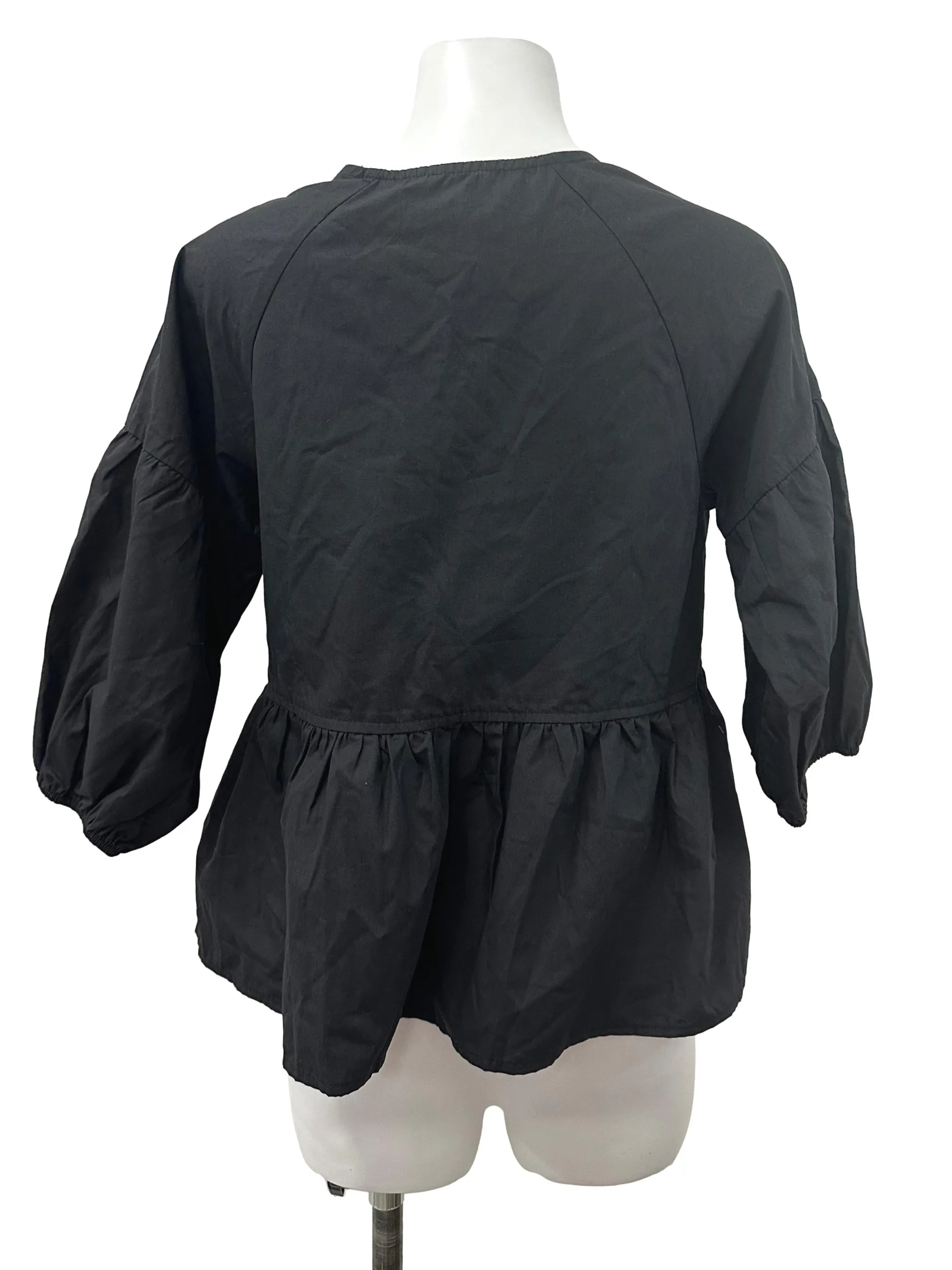 Black Back Lace Blouse Top TWL