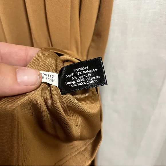 Boston Proper High Neck Mock Neck Maxi Dress - Slit Brown Fall
