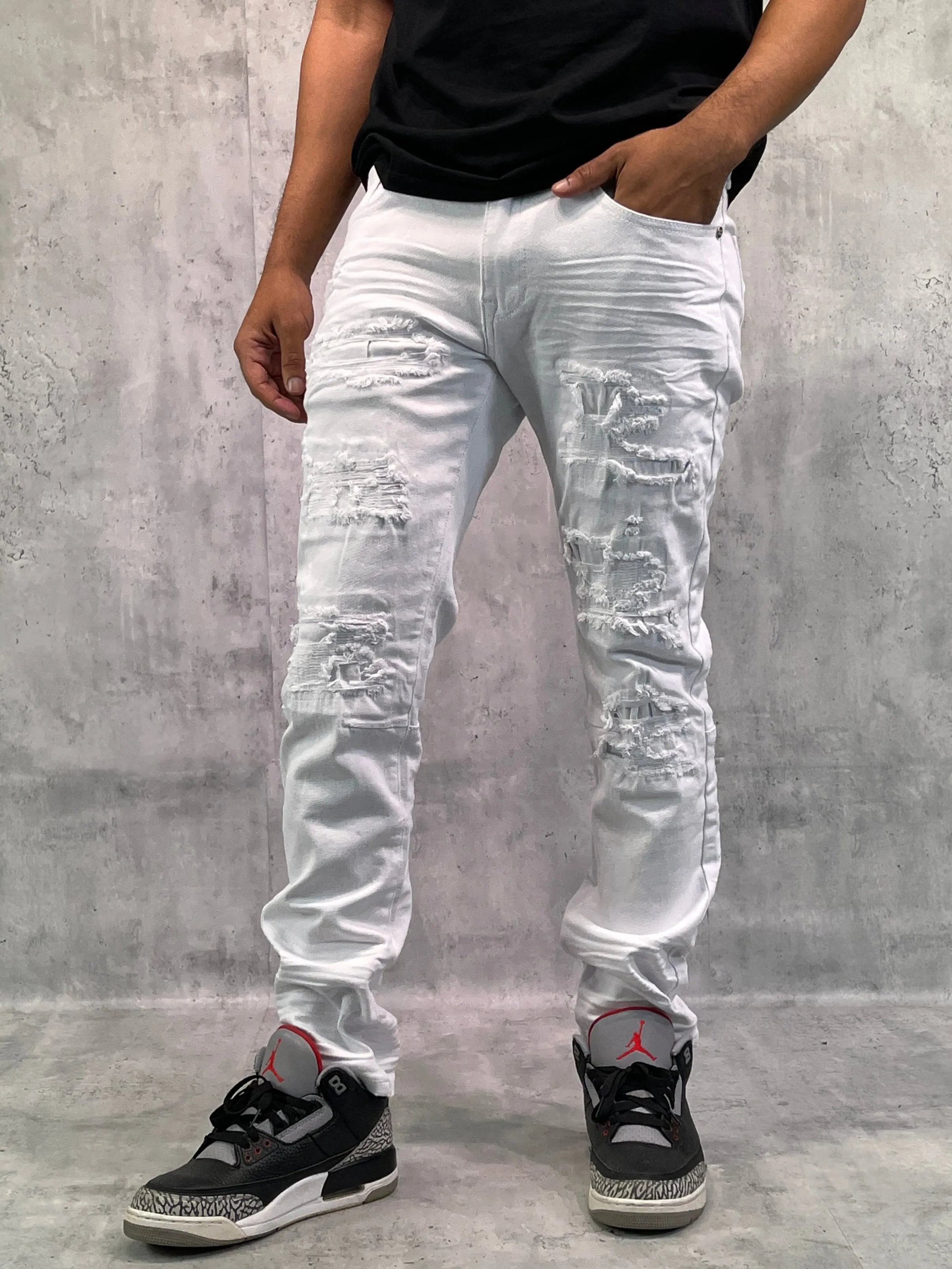 BT-BTP23087-Rip & Repair Slim Fit Denim Pants