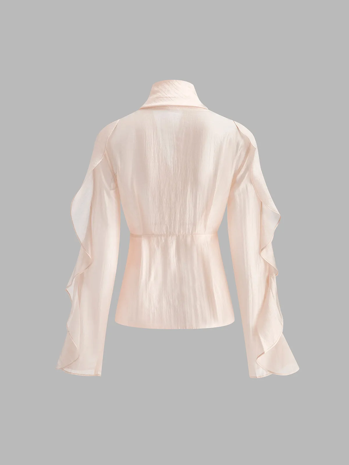 Chiffon V-Neck Ruched Blouse