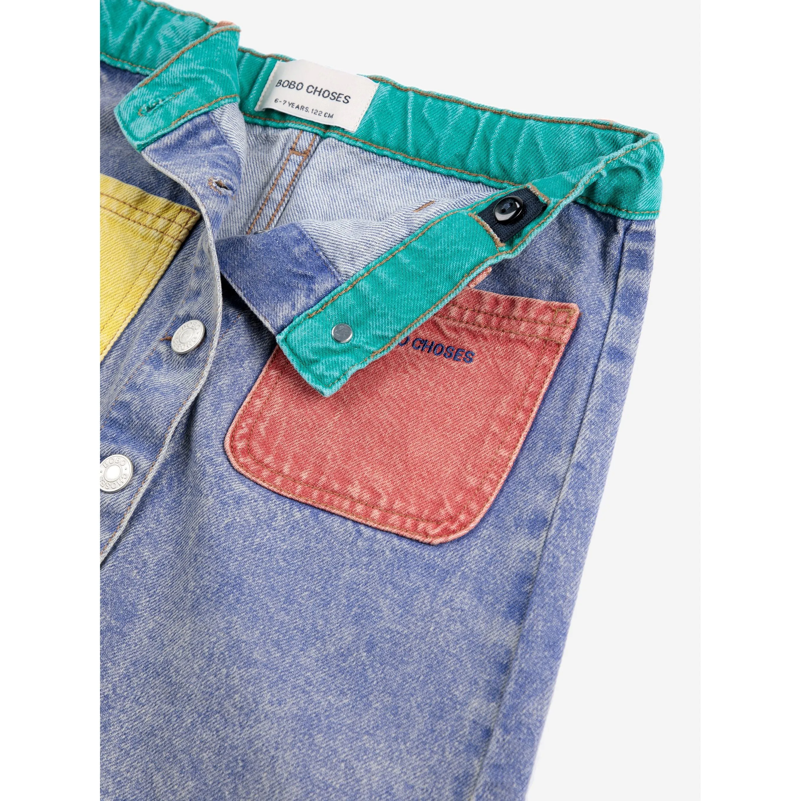 Color Block Denim Skirt