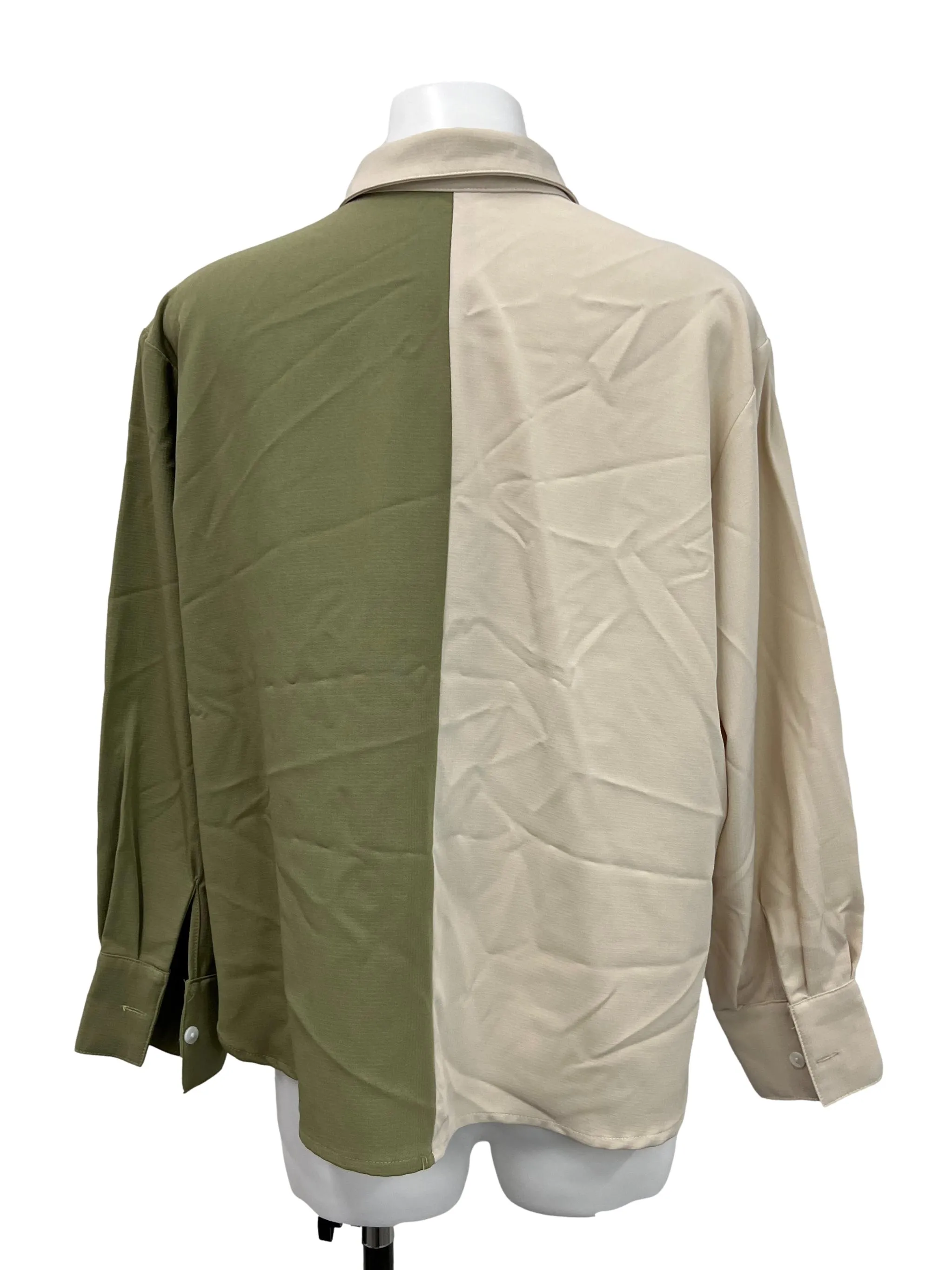 Cream Sage Collared Top