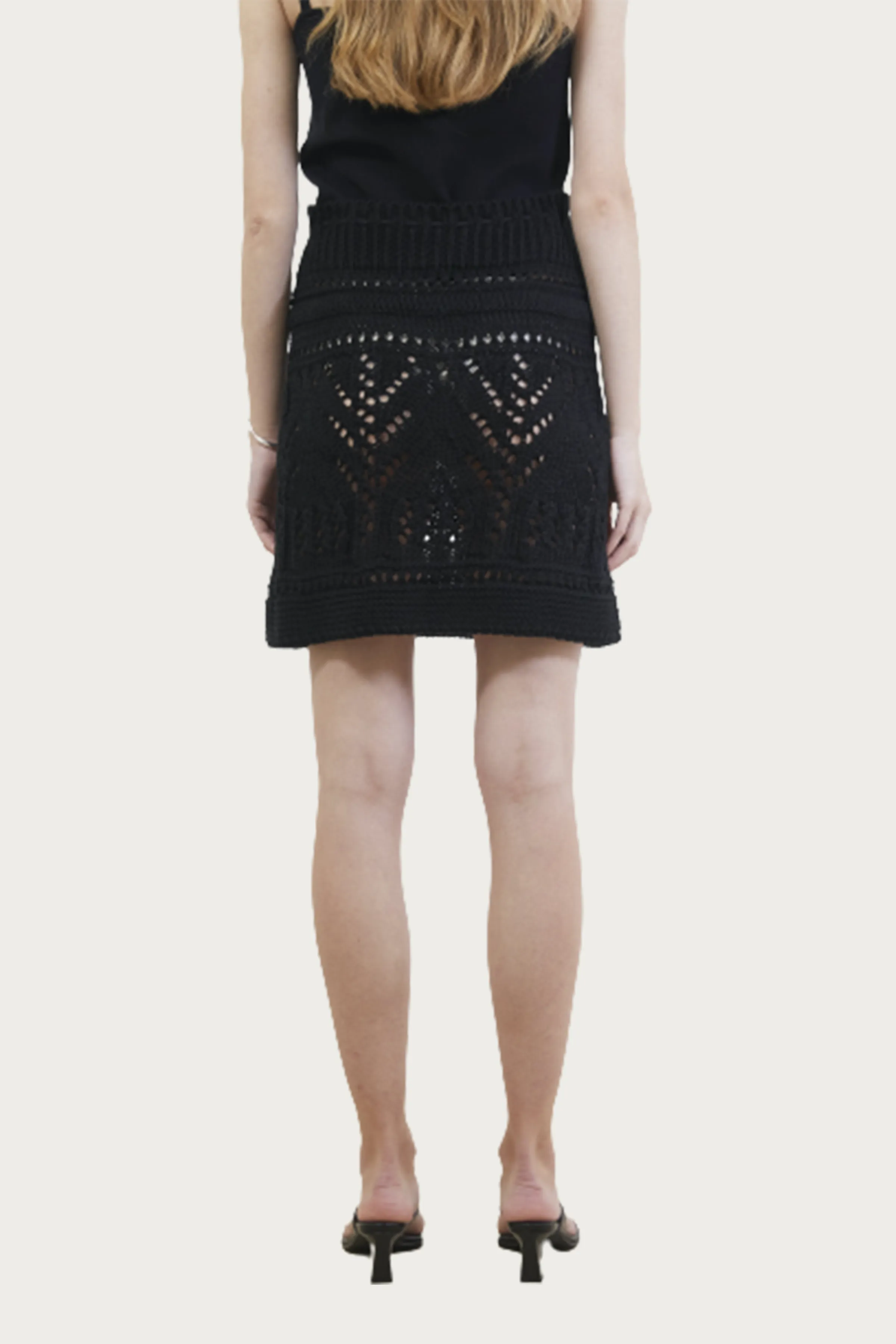 CROCHET KNIT MINI SKIRT