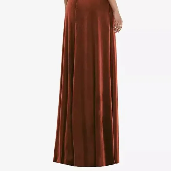 Draped Cuff Off-the-Shoulder Velvet Maxi Dress..1554..Auburn Moon..Size 16..NWT