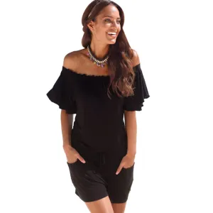elegant jumpsuit elegant jumpsuit rompers Women overalls summer solid Off shoulder sexy plus size Playsuit Bodycon Clubwear