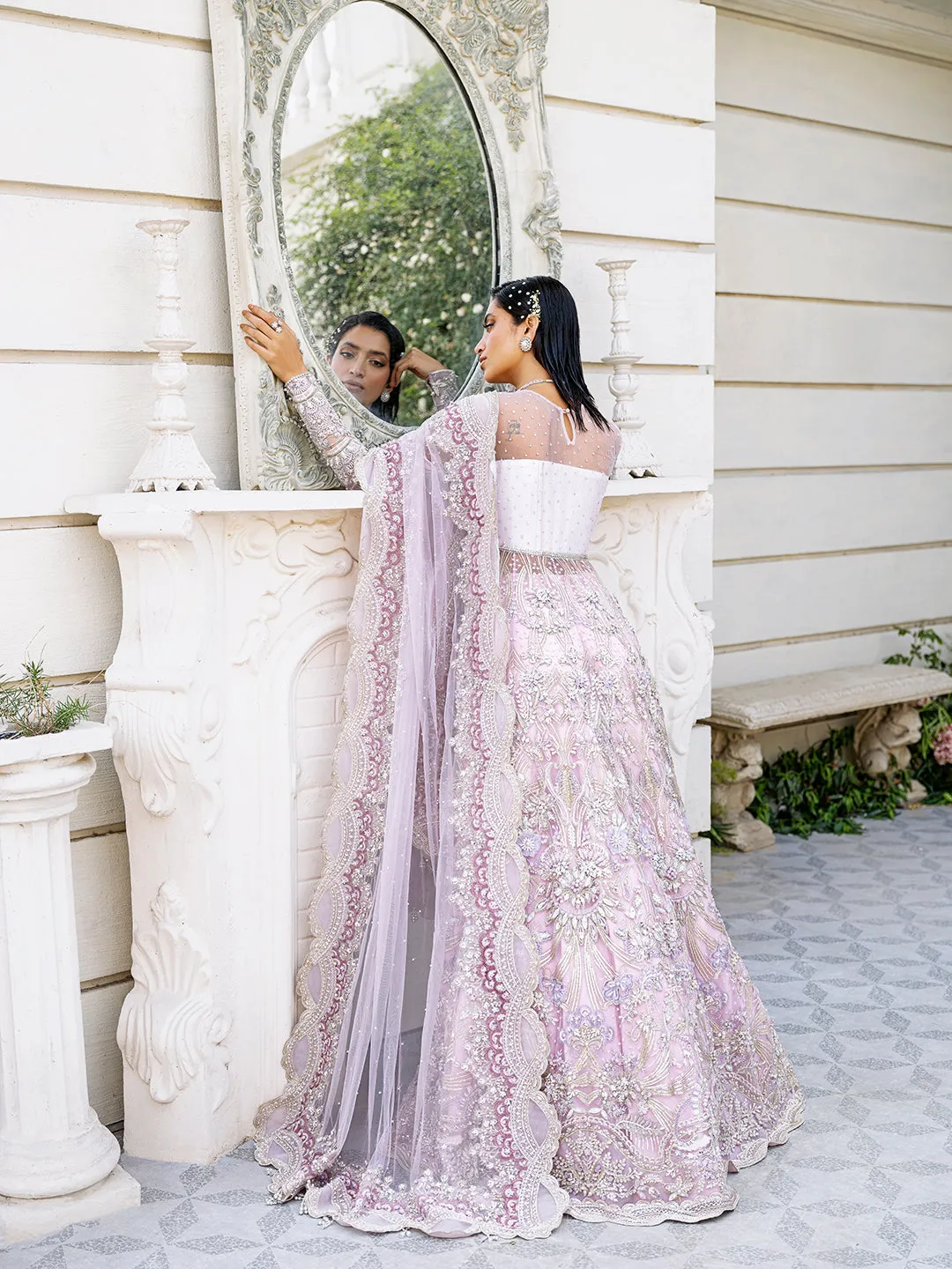 Embellished Pakistani Bridal Gown and Dupatta Dress