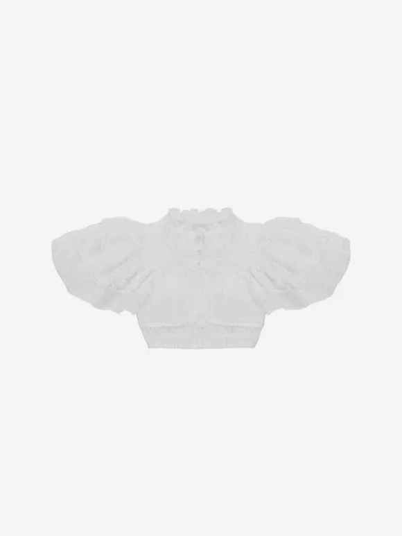 Gothic Lolita Blouses Lolita Top Black Short Sleeves Ruffles Lace Lolita Shirt