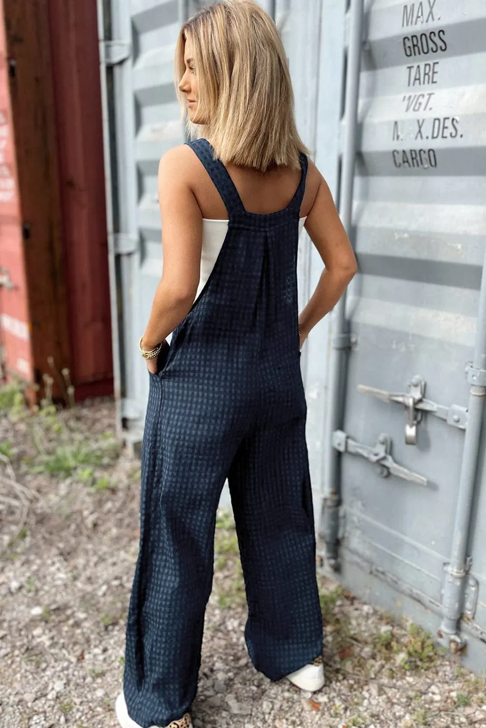 GYPSY - Plaid Wide Strap Wide Leg Overalls