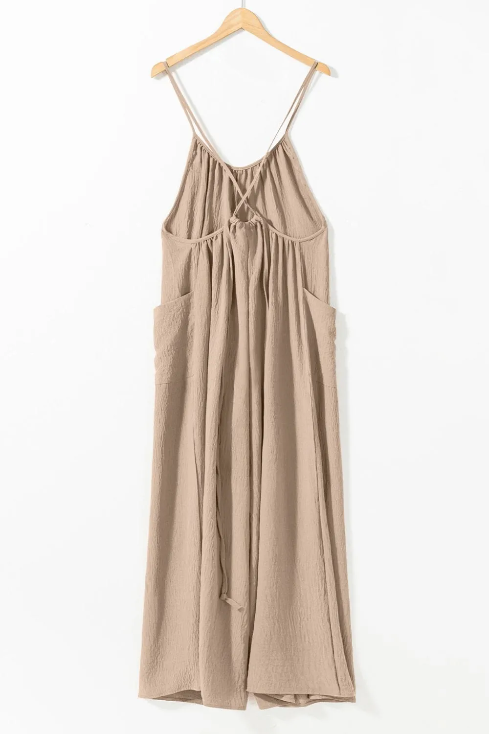 GYPSY - Tie Waist Wide Leg Jumpsuit with Pockets
