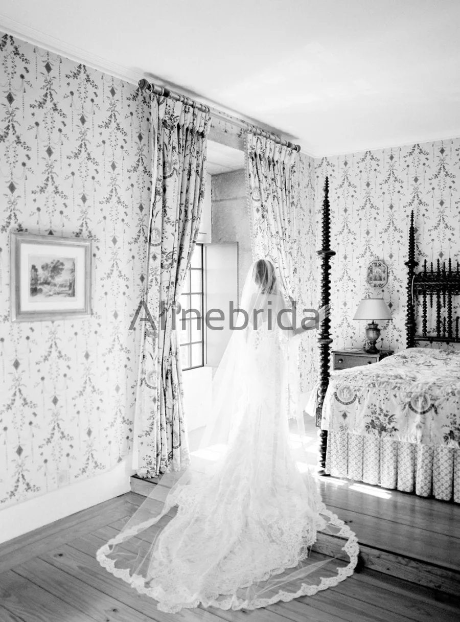 Ivory Lace Sweetheart Strapless Lace Up Back Mermaid Wedding Dresses , AB1526