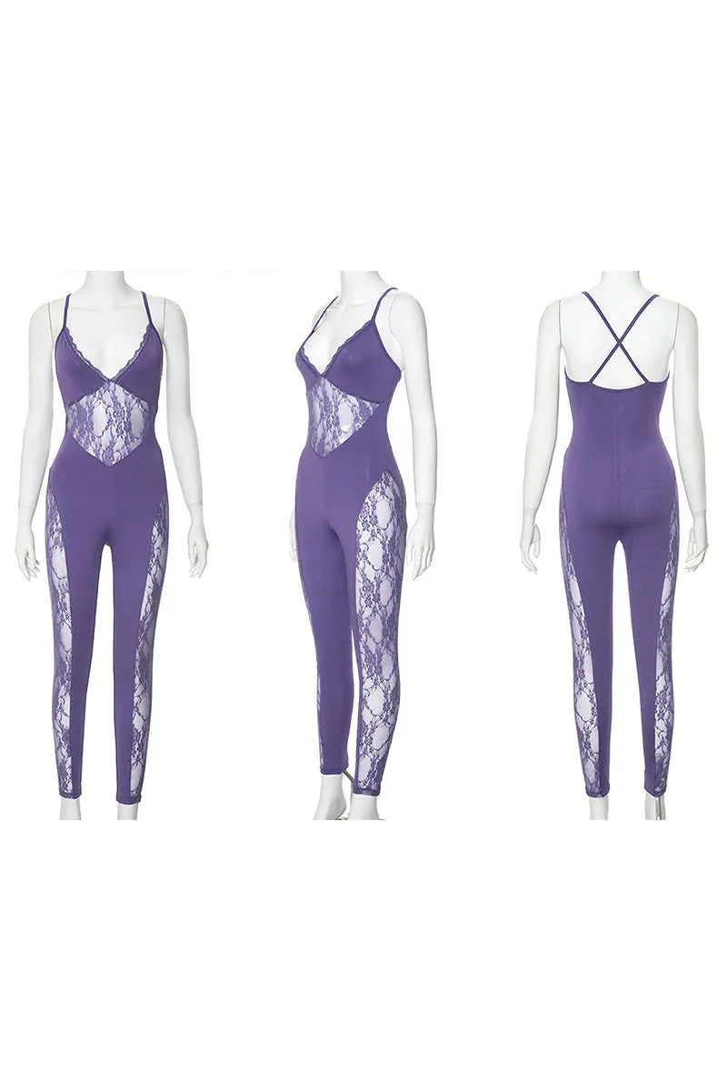 JL0421 Lace Camisole Jumpsuits