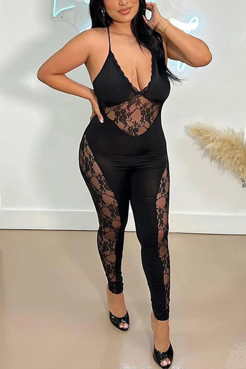 JL0421 Lace Camisole Jumpsuits