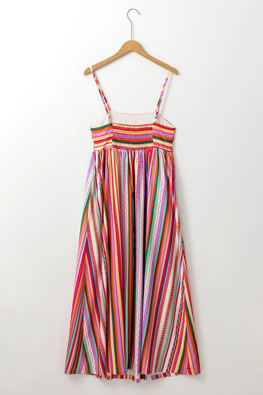KaleaBoutique Striped Thin Straps Smocked Back Boho Maxi Dress