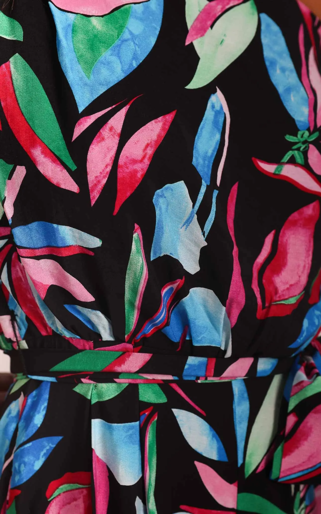 Kendrix Wide Leg Jumpsuit - Black Multi Print