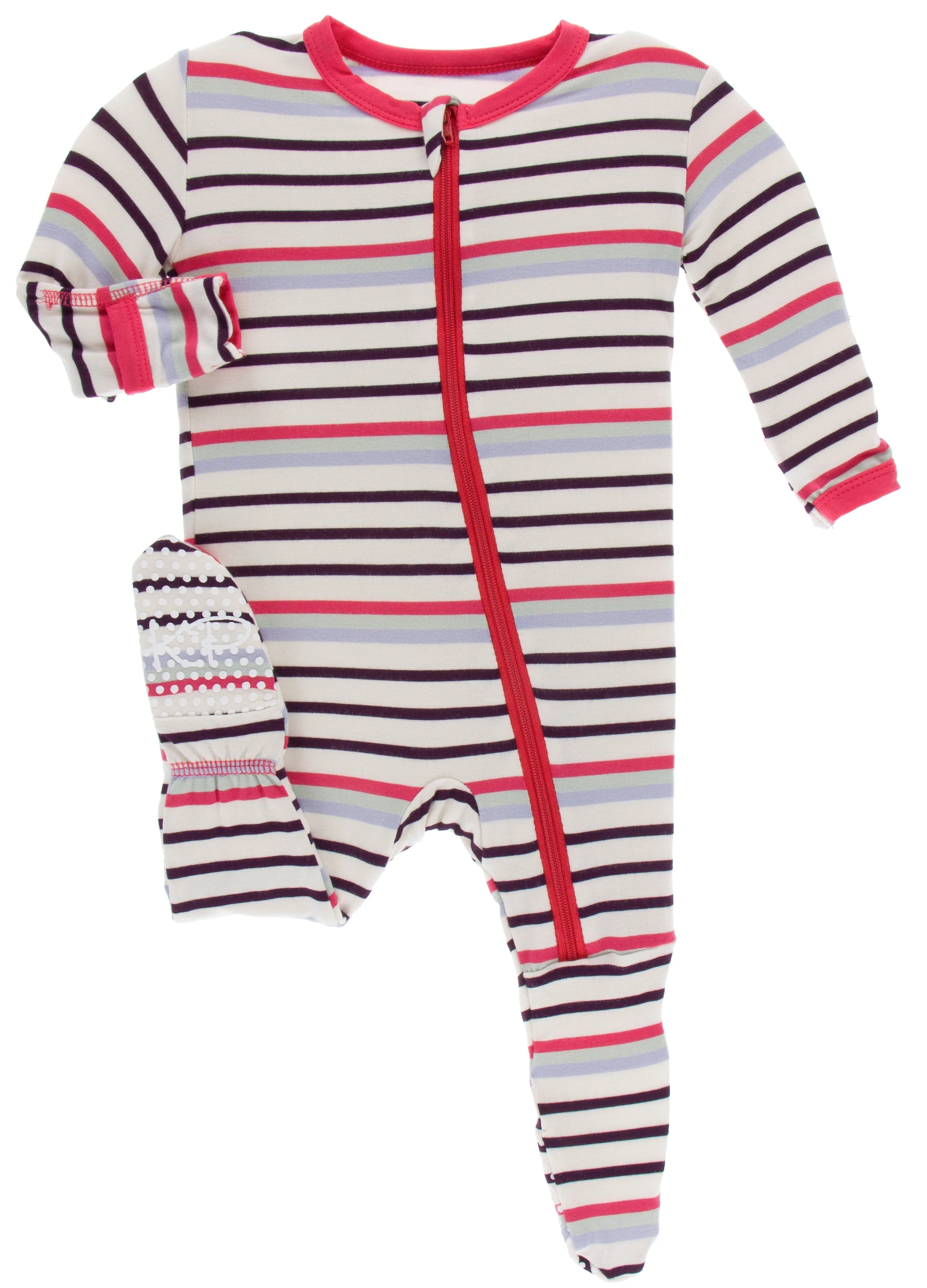 KicKee Pants Chemistry Stripe Footie with Zipper