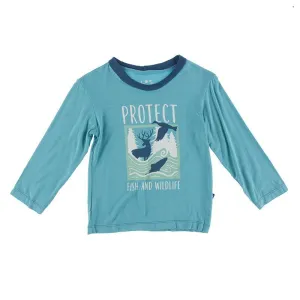 KicKee Pants L/S Graphic Easy Fit Crew Neck Tee - Neptune Protect Fish and Wildlife