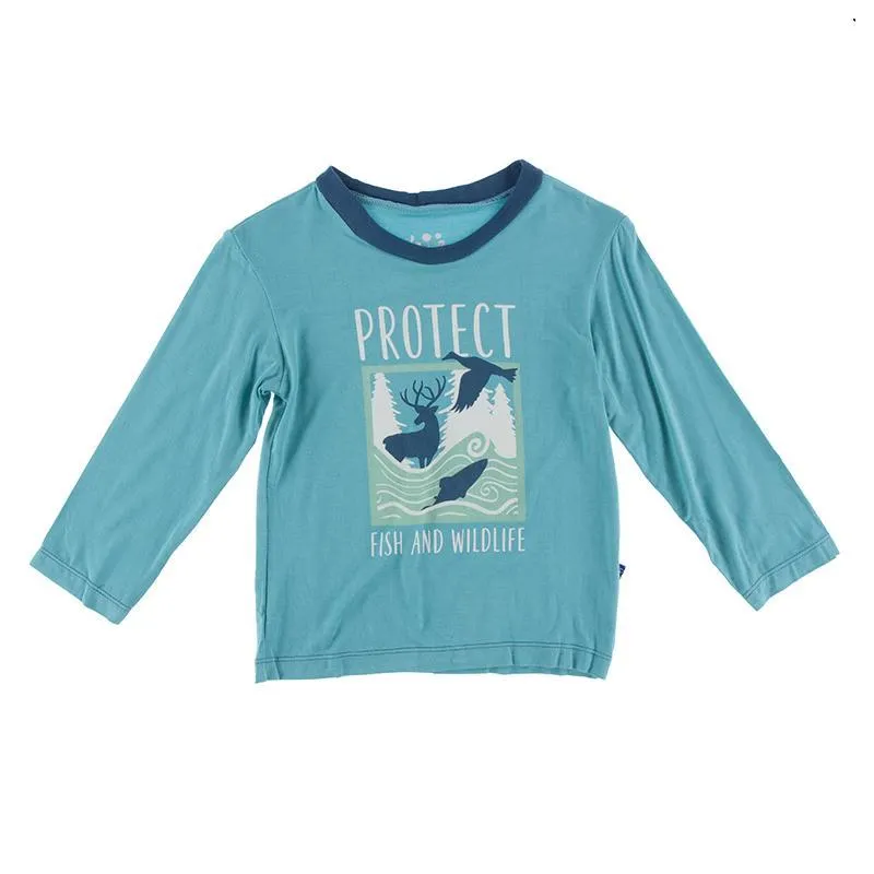 KicKee Pants L/S Graphic Easy Fit Crew Neck Tee - Neptune Protect Fish and Wildlife