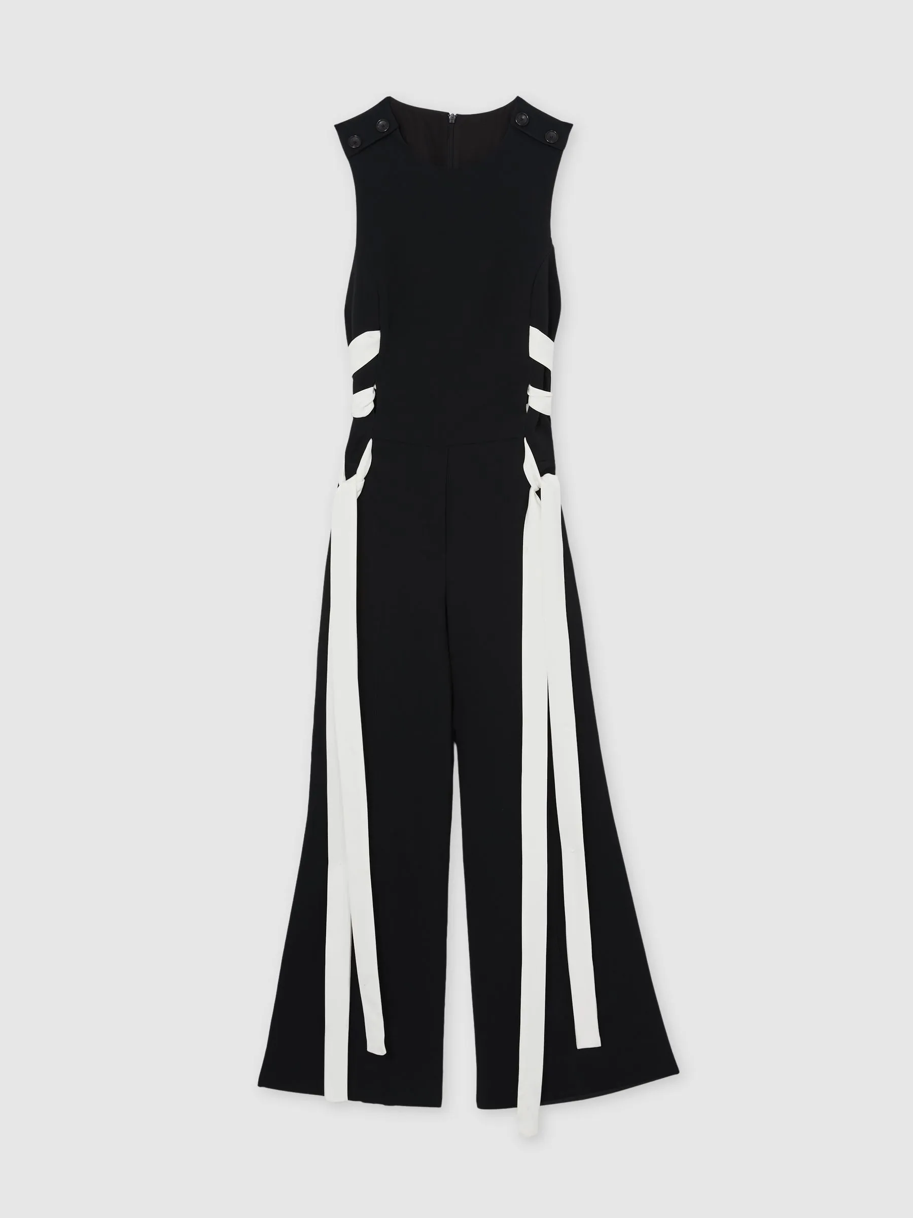 Lace-Up Side Wide-Leg Jumpsuit