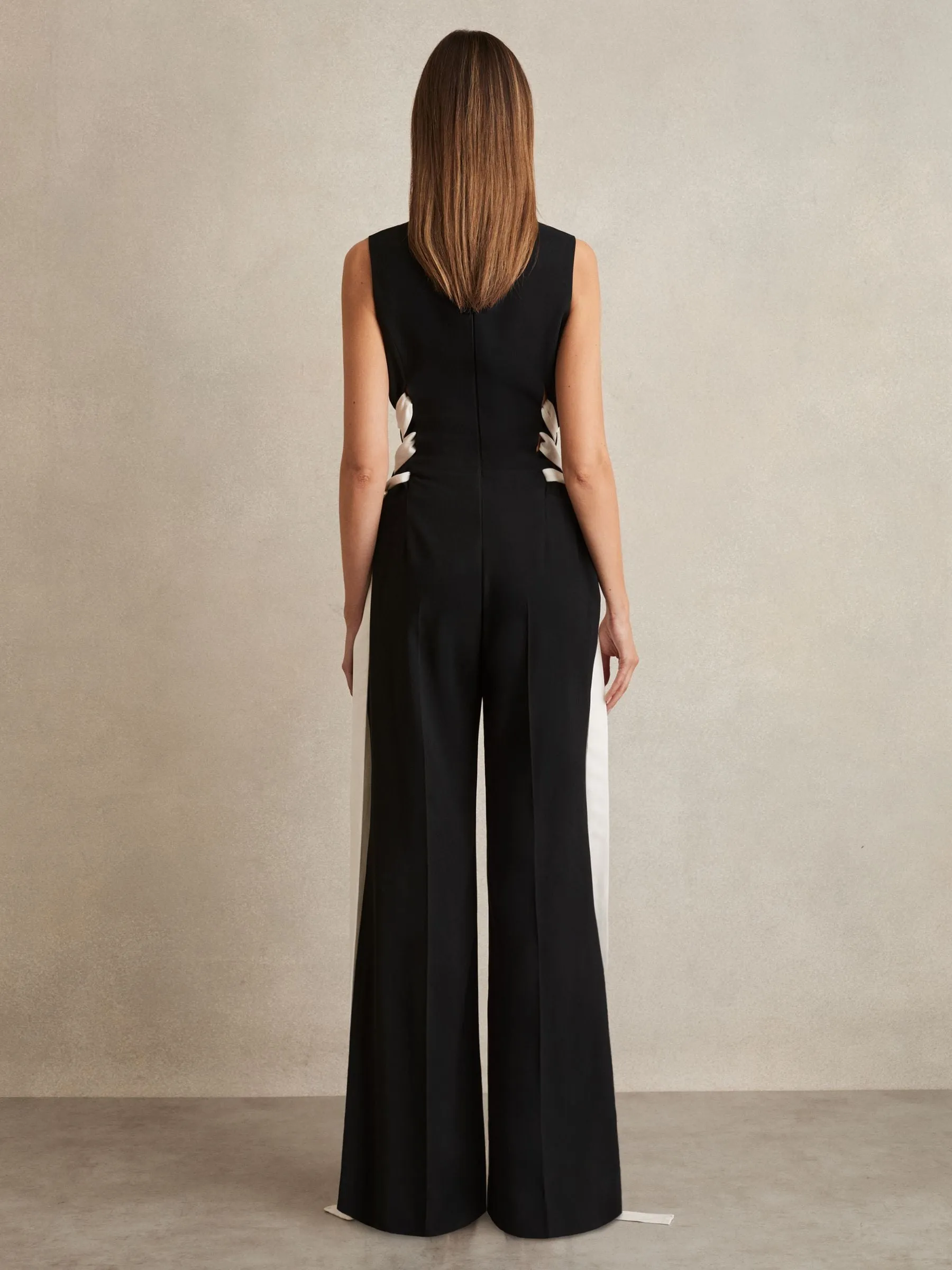 Lace-Up Side Wide-Leg Jumpsuit