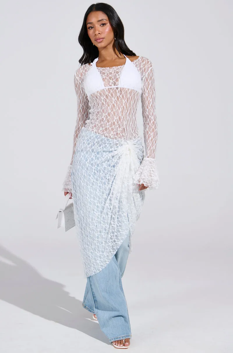LILY LACE BLOUSE IN WHITE