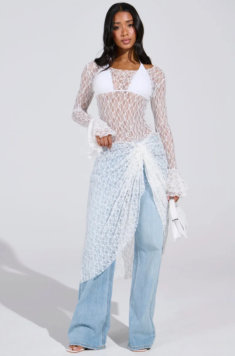 LILY LACE BLOUSE IN WHITE