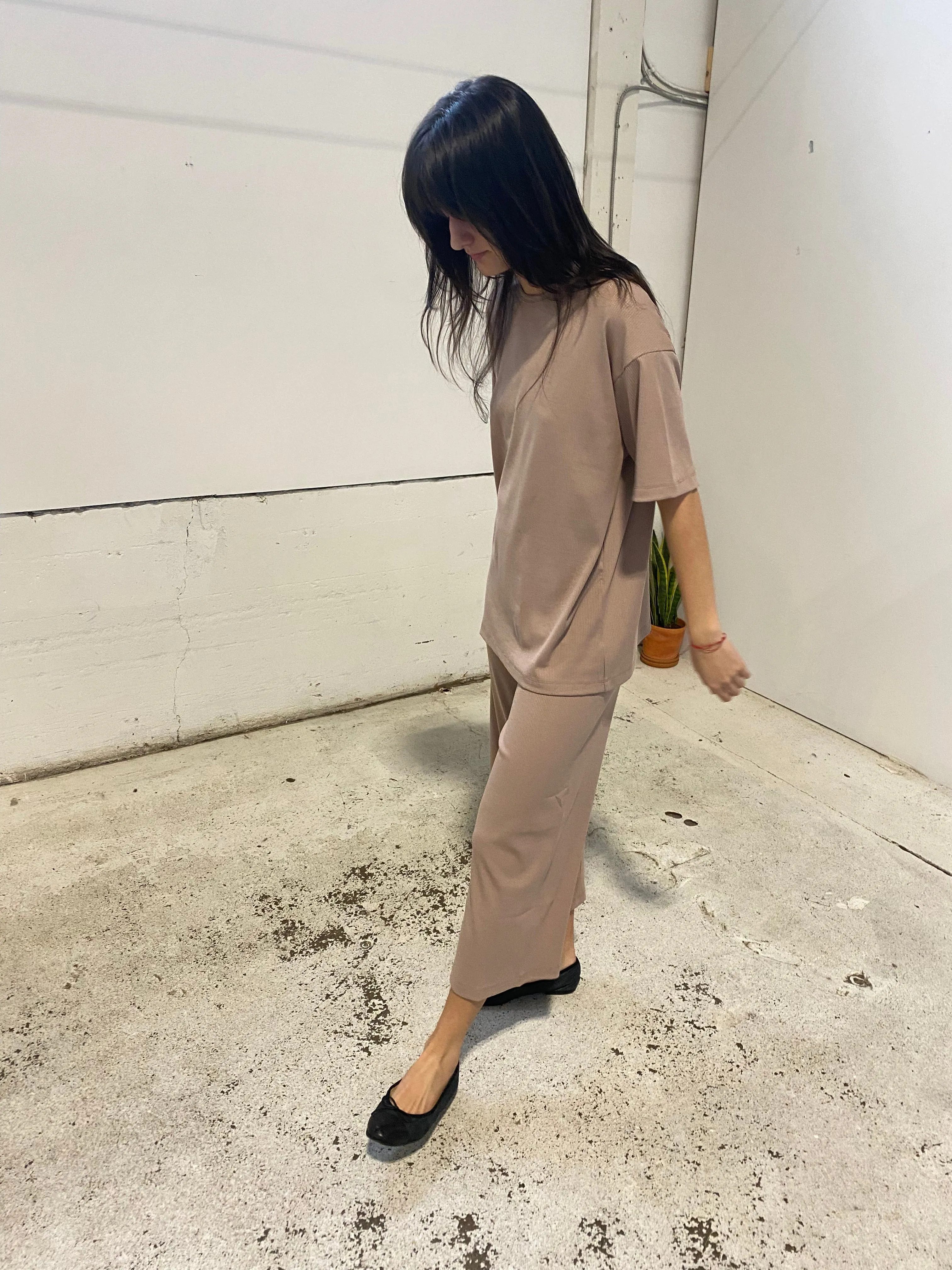 Liza Pant in Taupe