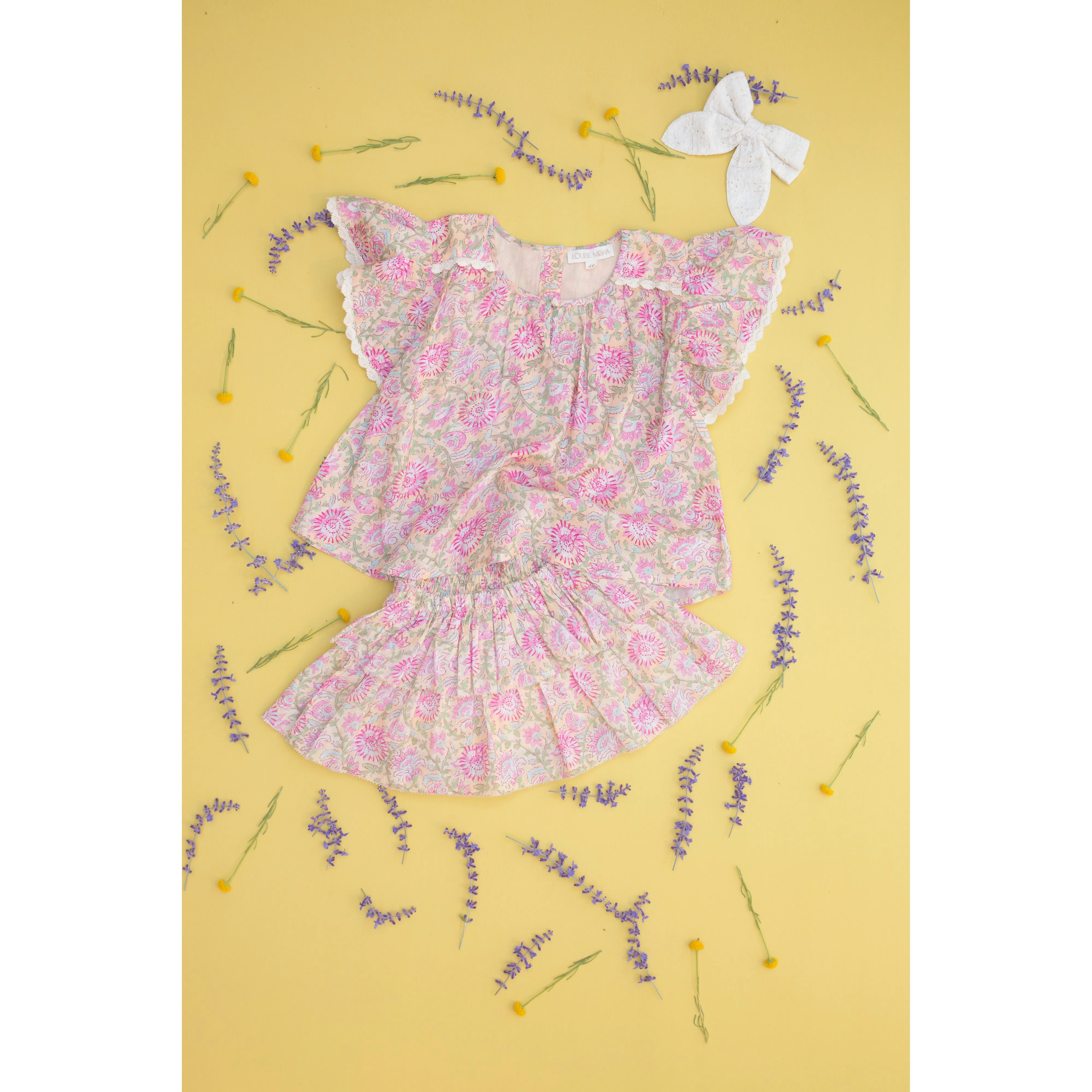 Louise Misha Blouse Eliza - Printed Cotton Voile - Yellow Capri Cove