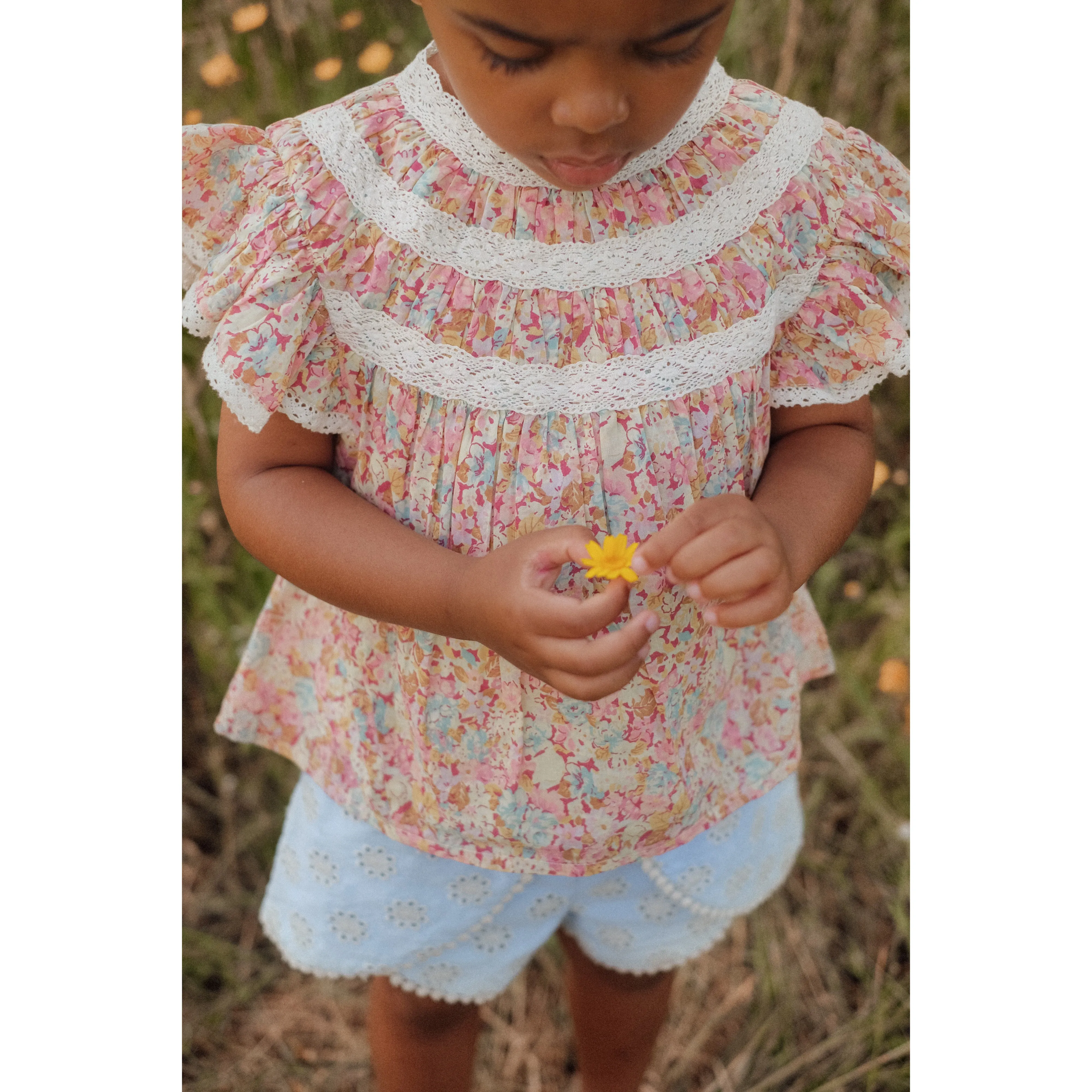 Louise Misha Blouse Jannila Printed Cotton Voile Pink Sweet Pastel