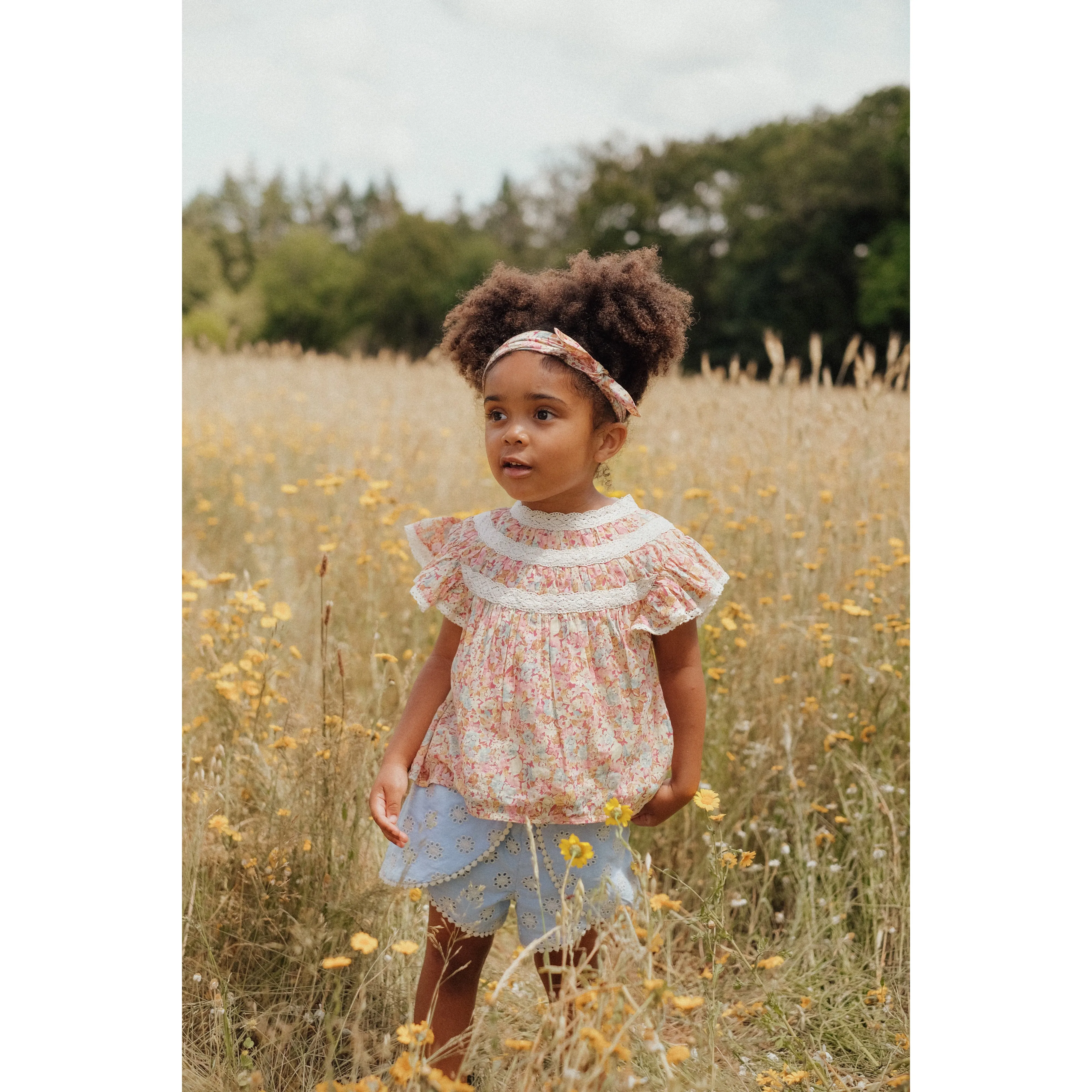Louise Misha Blouse Jannila Printed Cotton Voile Pink Sweet Pastel