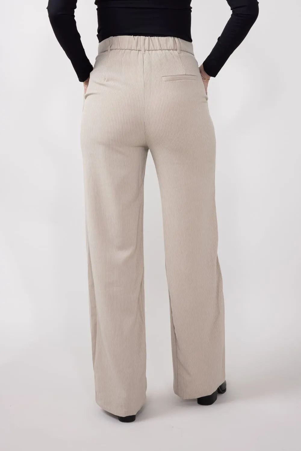 Love Tree Striped Pants for Women in Beige | 6959PN-BEIGE