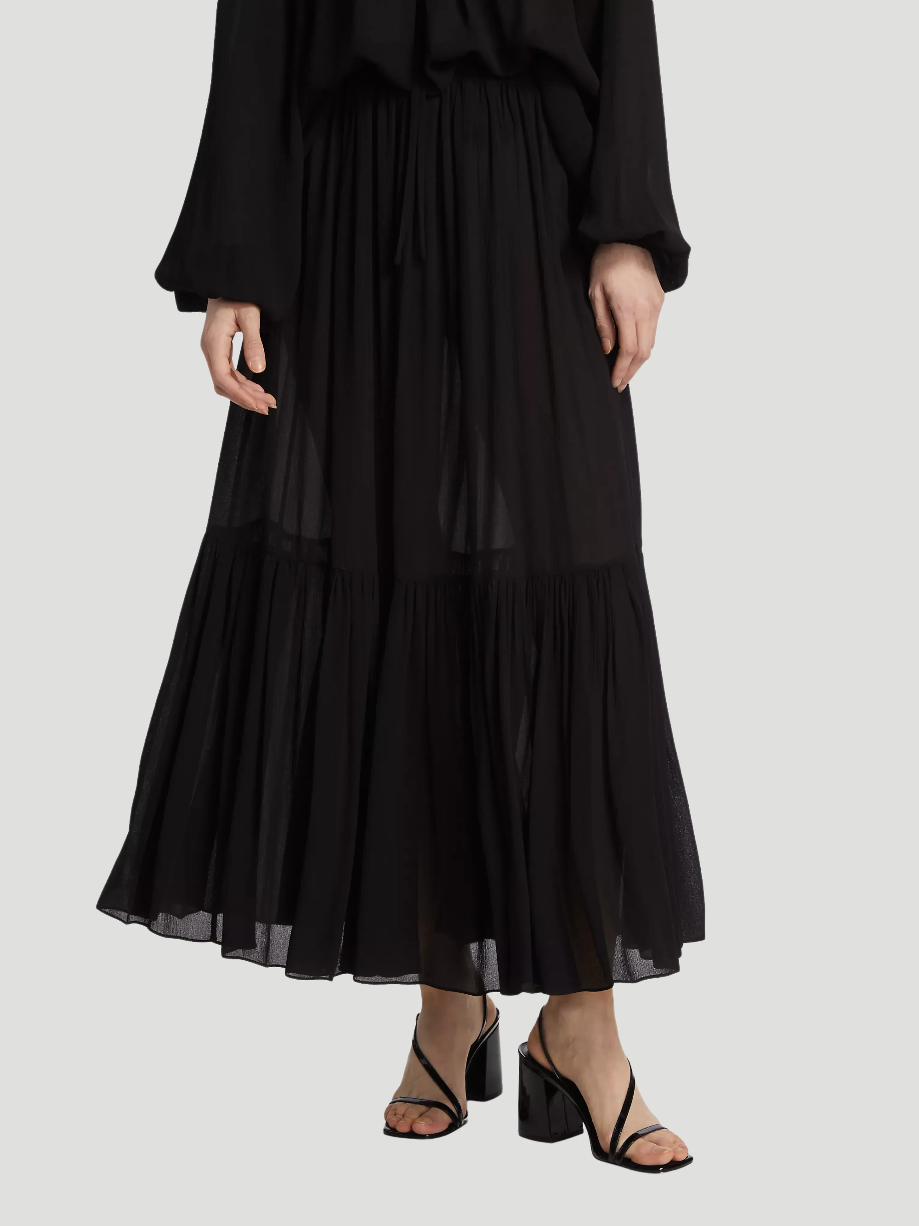 Michael Kors Collection Tiered Ruffle Maxi Skirt