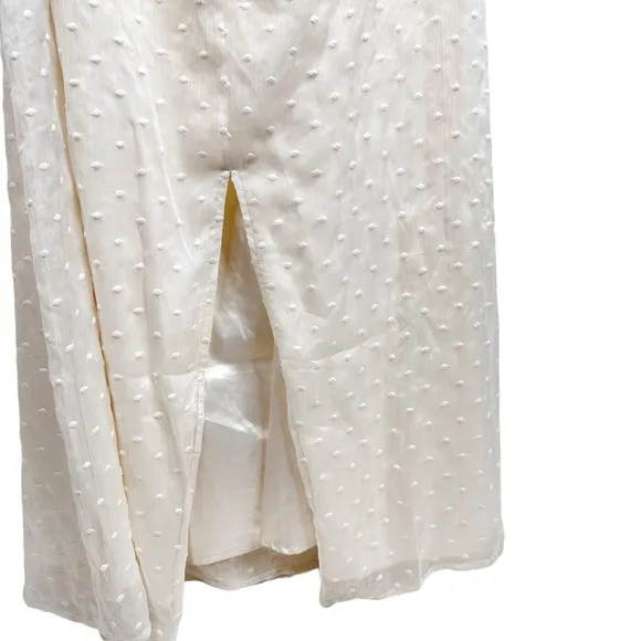 Modcloth NEW Southern Belles Ringing Maxi Dress Ivory Polka Dot Large White