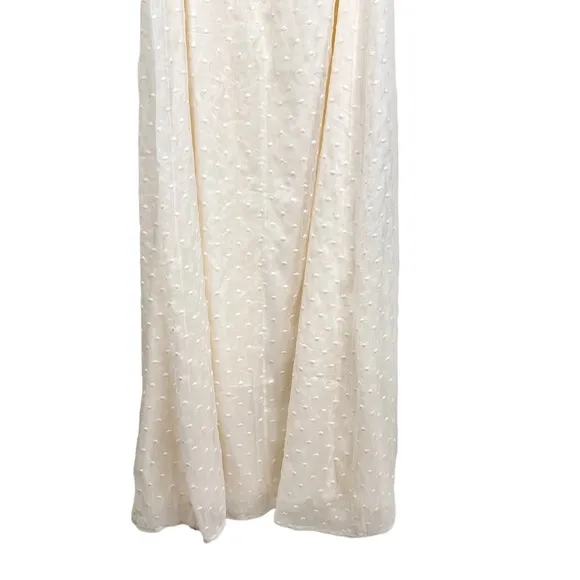 Modcloth NEW Southern Belles Ringing Maxi Dress Ivory Polka Dot Large White