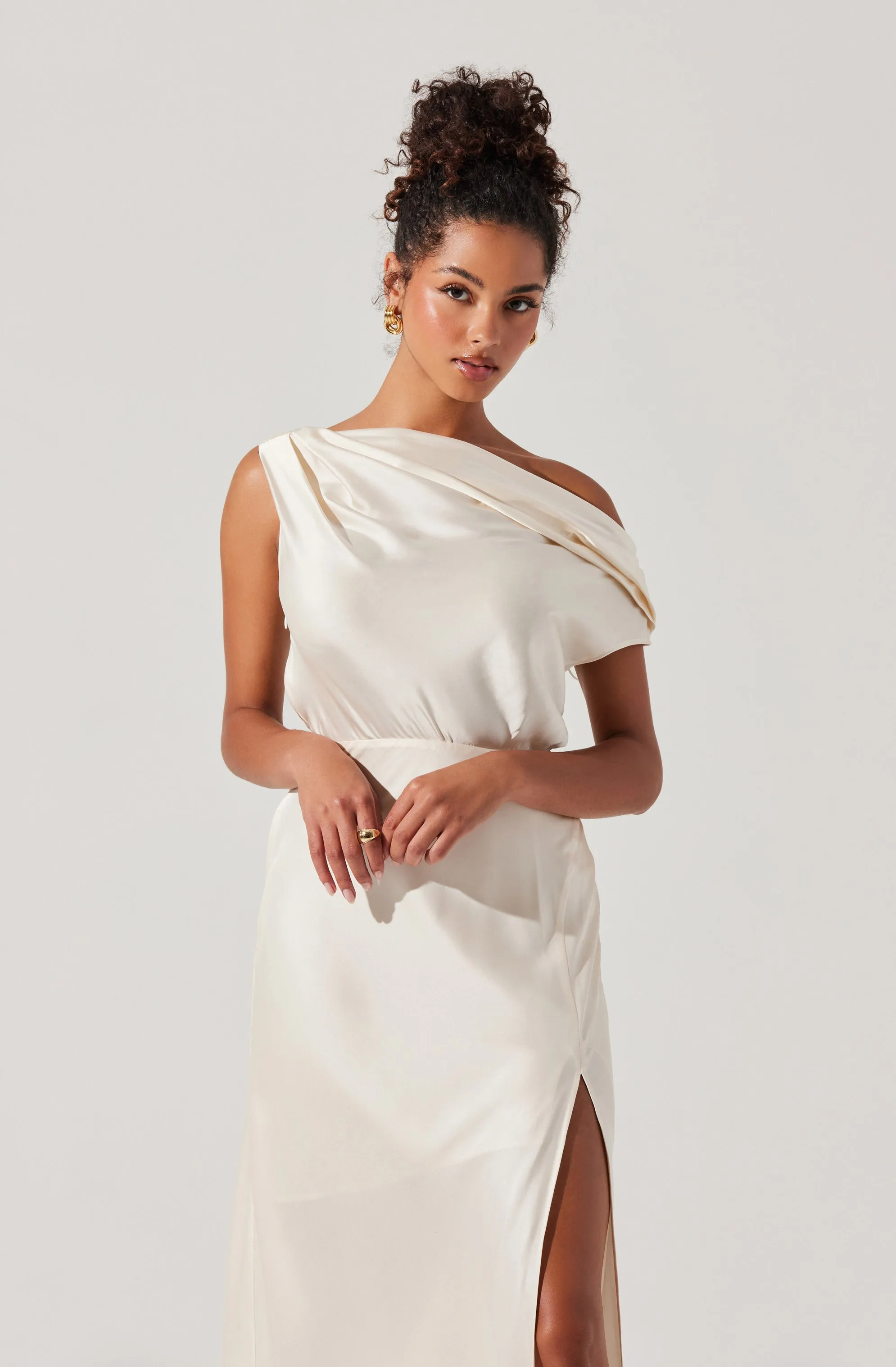 Monroe Satin Off Shoulder Dress