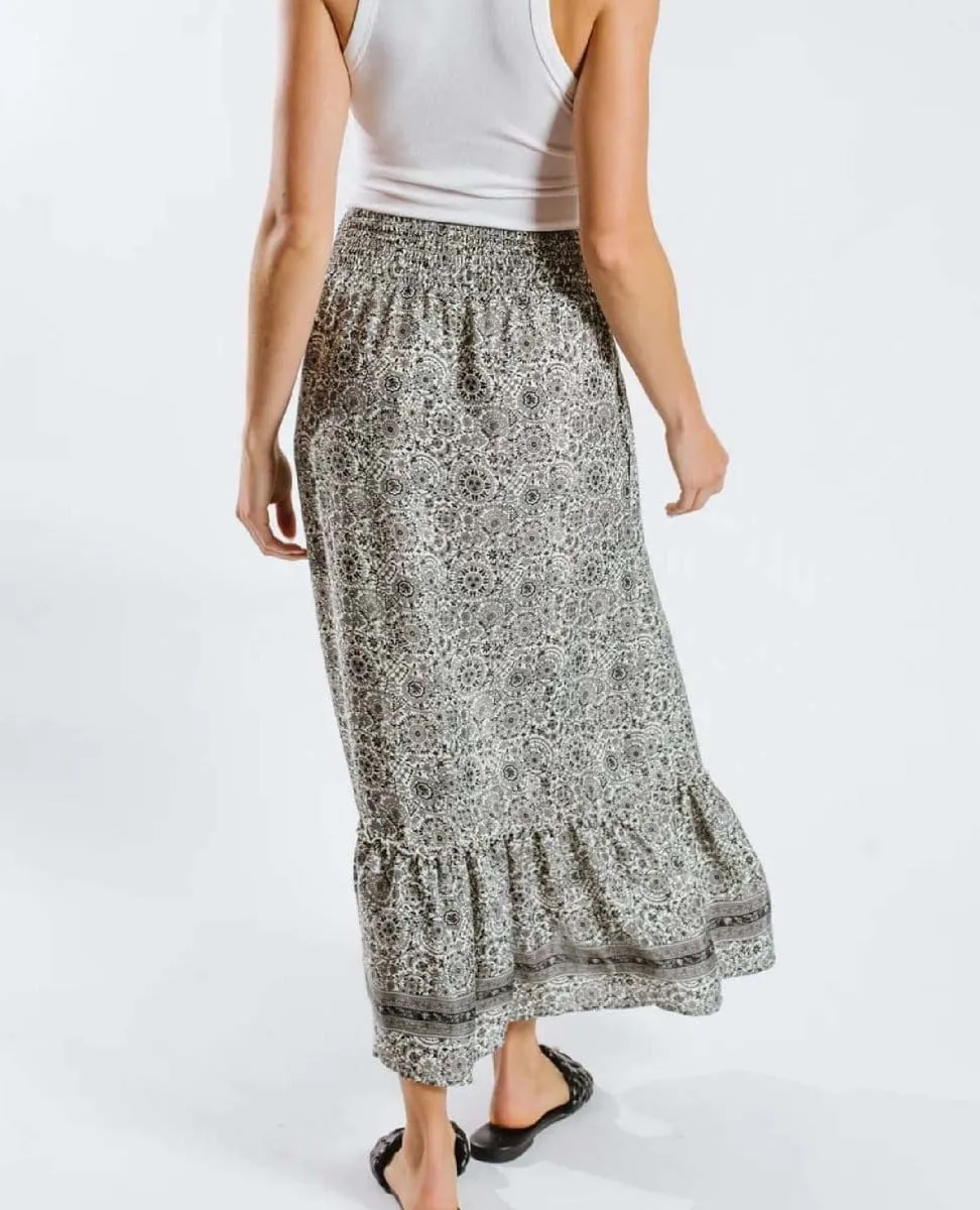 Moulika Skirt Black White Color