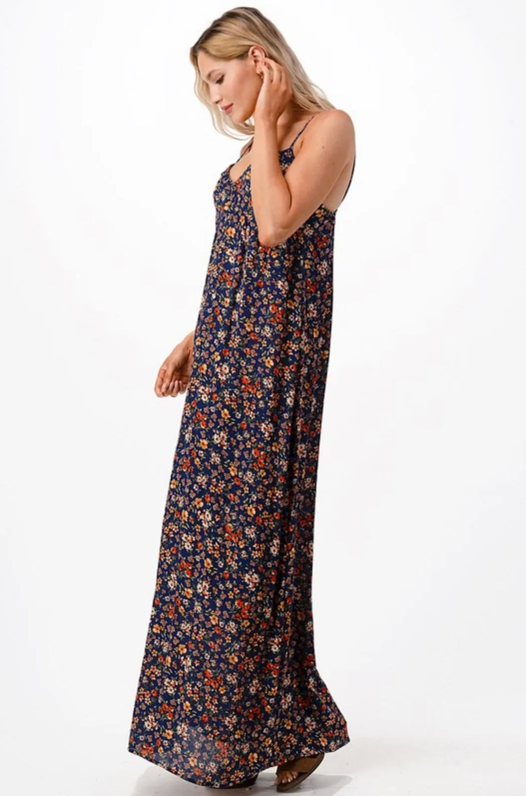 Navy Floral Maxi Dress