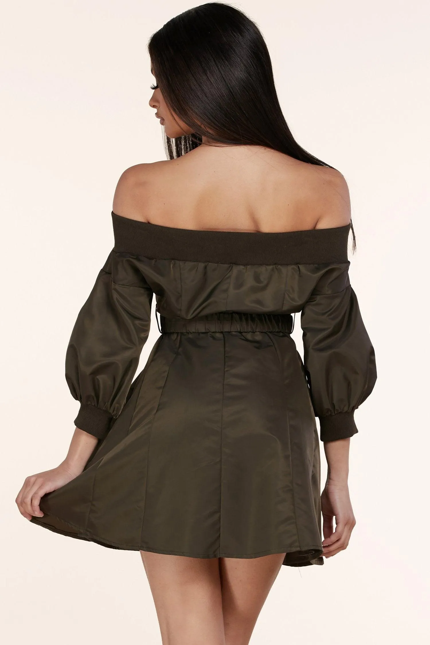 OILVE OFF SHOULDER MINI DRESS