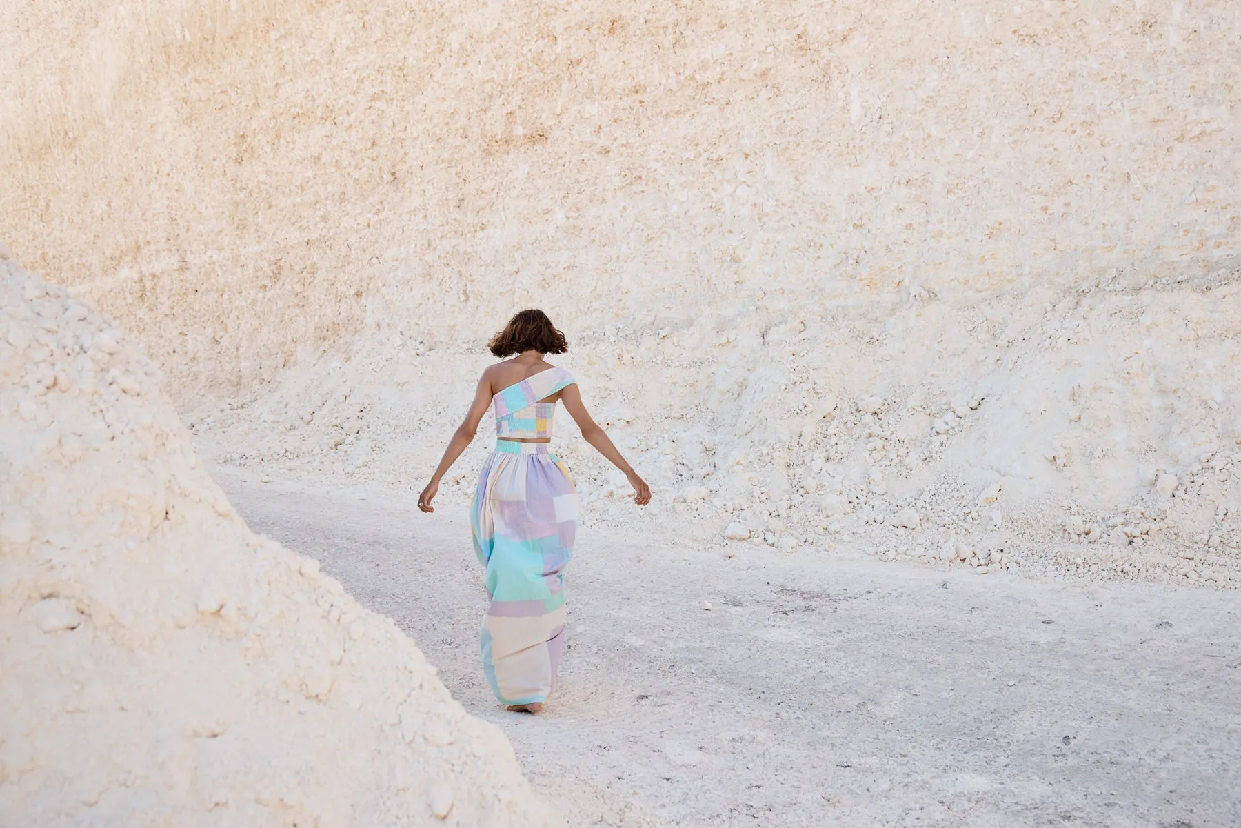 One Shoulder Shirred Top | Maxi Skirt