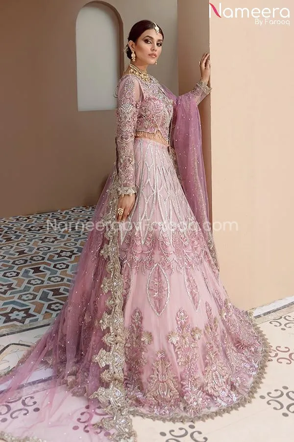 Pakistani Pishwas In Lavender Shade By Designer #PF224