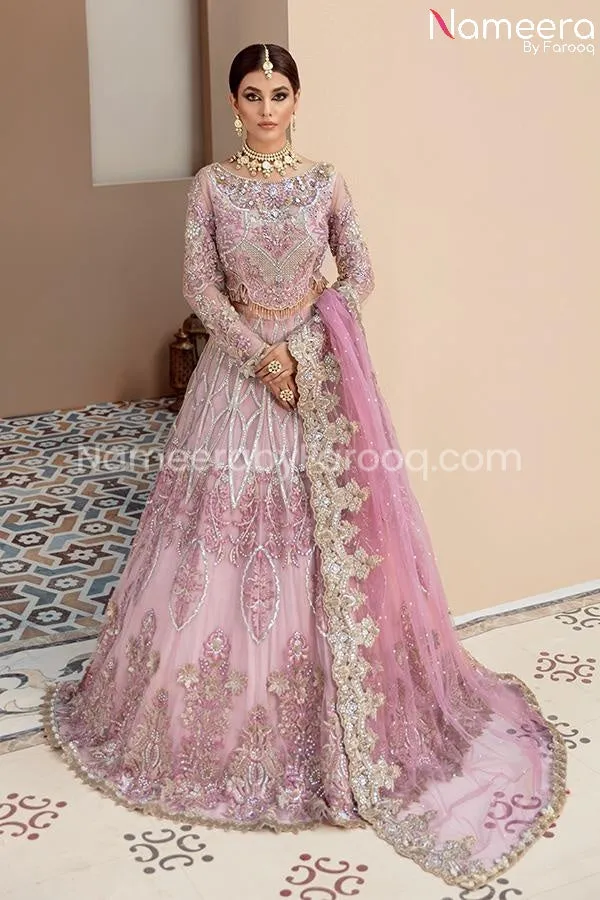 Pakistani Pishwas In Lavender Shade By Designer #PF224