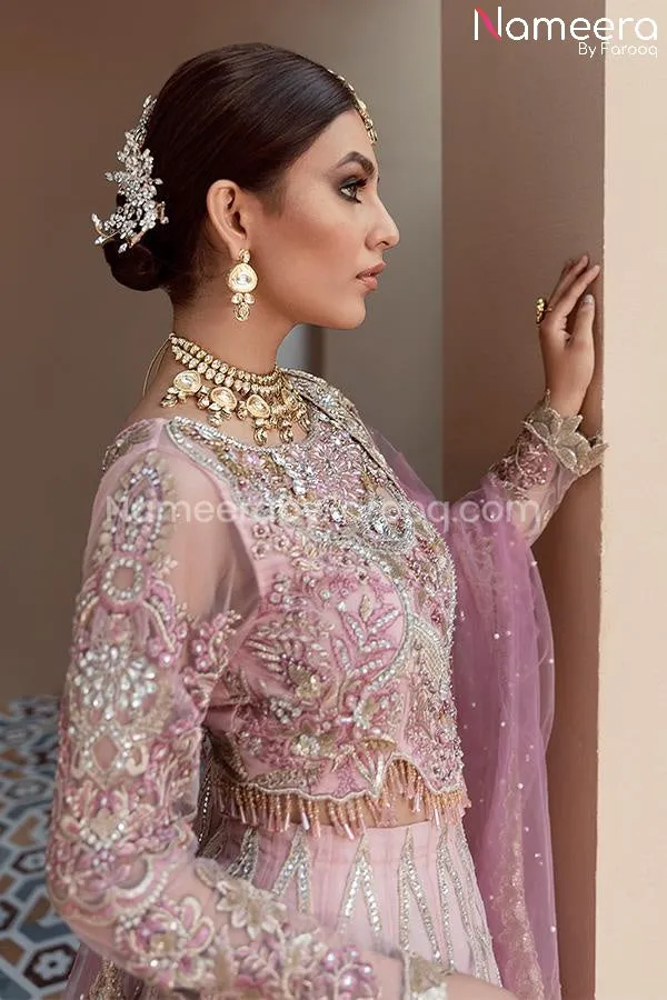 Pakistani Pishwas In Lavender Shade By Designer #PF224