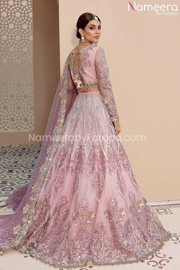 Pakistani Pishwas In Lavender Shade By Designer #PF224
