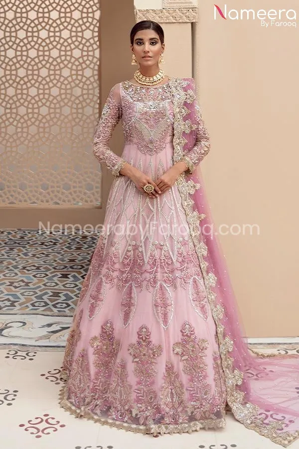 Pakistani Pishwas In Lavender Shade By Designer #PF224