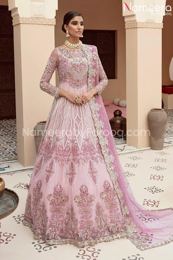 Pakistani Pishwas In Lavender Shade By Designer #PF224